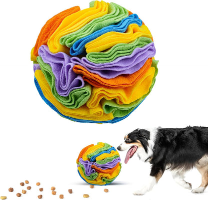 Pet Snuffle Ball, Puzzle Sniffing Interactive Dog Ball for Blind Dogs Training Stress Relief Dog Enrichment Toys Treat Machine Washable (20cm, Sweet Purple)