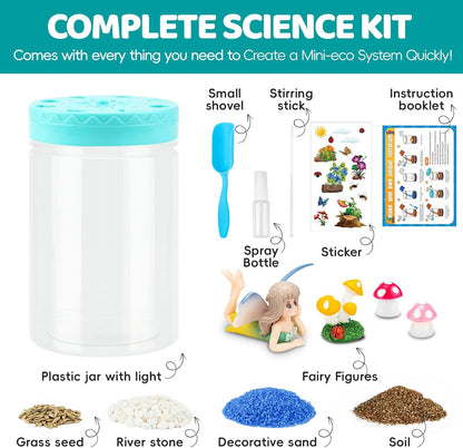 Light Up Terrarium Kit for Kids,Fairy Gardening Kit for Boys and Girls,Creative Educational Gardening Toy,Arts and Crafts Activity Kits,Birthday Gifts for Ages 4 5 6 7 8-12