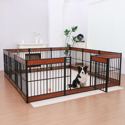 Dog Playpen, 35.4" Height Dog Pen Indoor, Heavy Duty, Safe and Sturdy, Furniture Style Puppy Pen