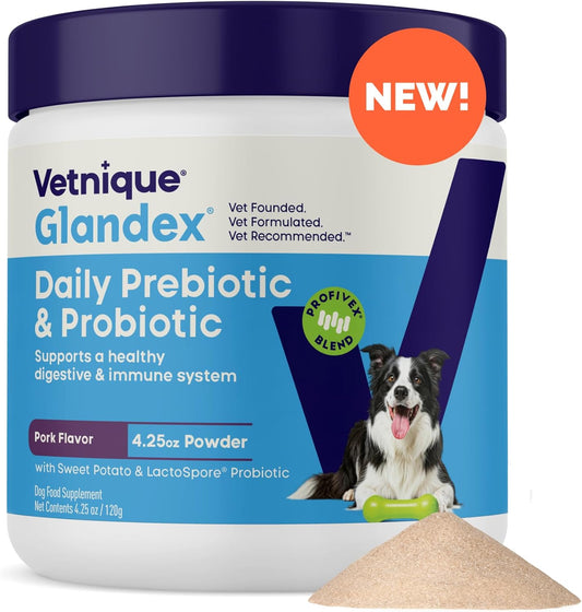 Vetnique Glandex Daily Probiotics for Dogs with Prebiotics to Support Gut Health with Fiber and