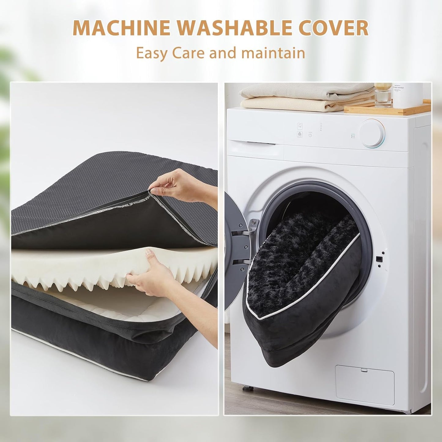 BFPETHOME Orthopedic Dog Beds for Large Dogs-Waterproof Sofa Pet Bed with Removable Washable Cover,Big Dog Bed with Waterproof Lining and Nonskid Bottom,Pet Bed for Large Dogs