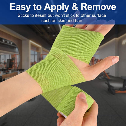 LDIWEE 24 Pack Self Adhesive Bandage Wrap 4 inch, Elastic Cohesive Bandage Wrap Vet Wrap for Dogs, Grip Tape for Athletic, Sports, First Aid Medical, Wrist, Ankle Sprains, Swelling