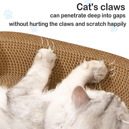 Cat Scratcher, 19.6x12.5 inches Cardboard Cat Scratching Board, Large Cat Scratchers for Indoor Cats, Bowl-Shaped Cat Scratch Pad Bed with Catnip