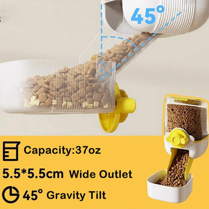 Pet Hanging Automatic Feeders Drinking Bowls，Gravity Rabbit Feeder and Water Set，Cage Cat Food Bowl Feeding Station for Puppy Kitten Chinchilla Hedgehog Guinea Pig Ferret (Green-Water)
