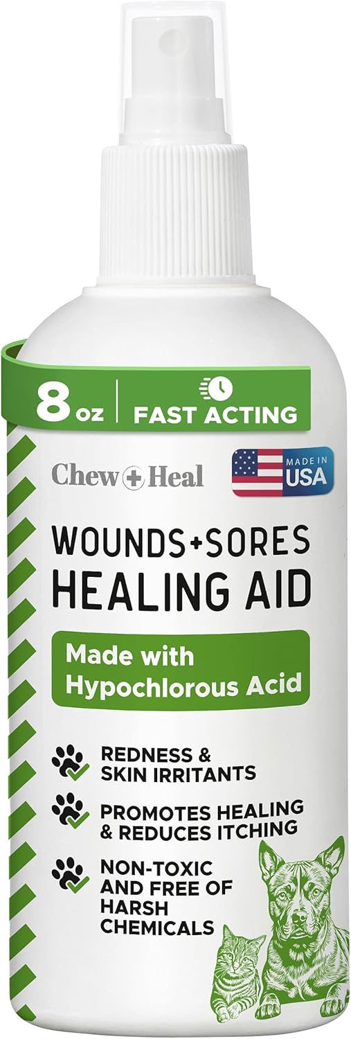 Hypochlorous Acid Spray for Dogs ??8oz Dog Wound Spray for Cuts, Burns, Sores, Abrasions, and More ??Non Toxic and Chemical Free HOCI Wound Care ??Made in The USA