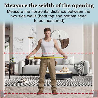 WAOWAO Triple Lock 49.21-66.54" Baby Gate Extra Wide Pressure Mounted Walk Through Swing Auto Close Safety White Metal Dog Pet Puppy for Stairs,Doorways,Kitchen