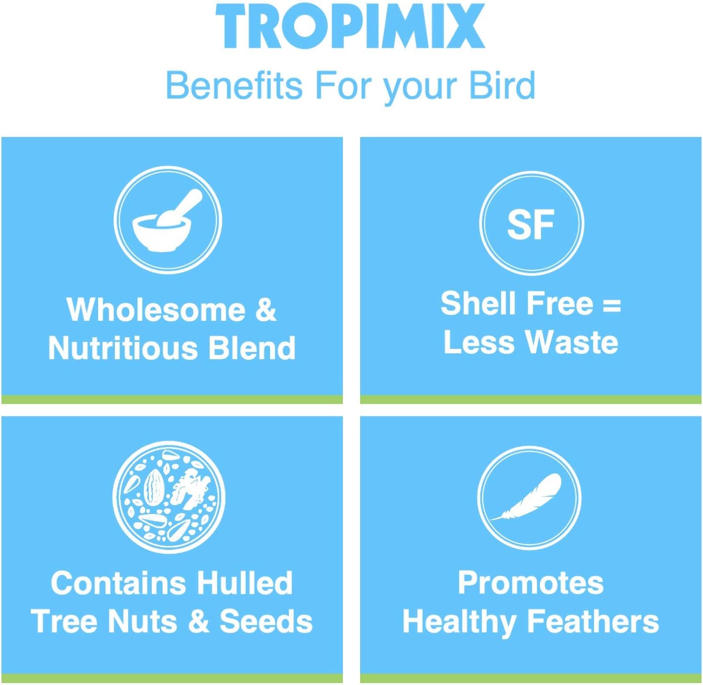Tropimix Bird Food, Large Parrot Food with Seeds, Fruit, Nuts, Vegetables, Grains, and Legumes, Enrichment Food, 20 lb Bag