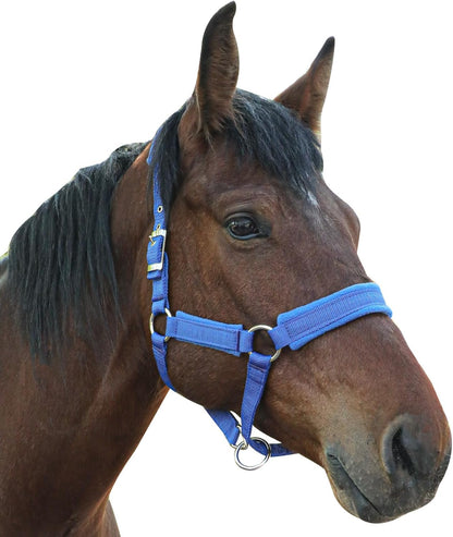 Horse Halter with Wool Lining, Adjustable Halter for Horses Satin Hardware to Prevent Friction, Breakaway Halters for Horses,Perfect for Traction and Performance