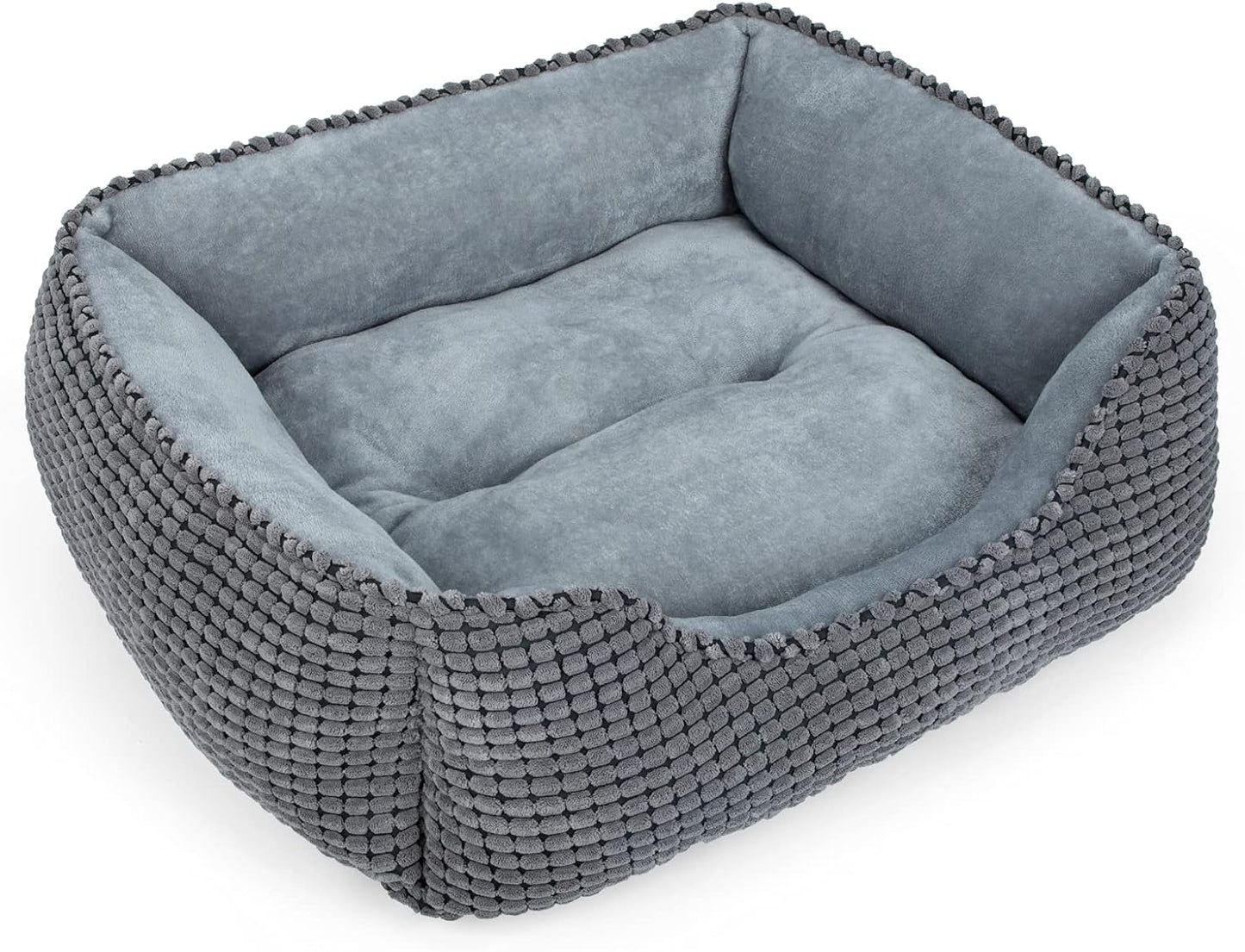 MIXJOY Dog Bed for Large, Medium, Small Dogs - Rectangle, Washable, Orthopedic, Soft Cat Beds - Anti-Slip Bottom, Multiple Sizes (35'', Grey)