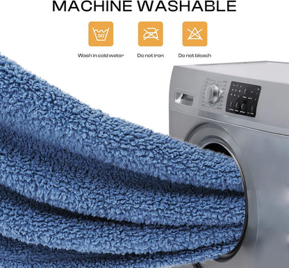 Luciphia 1 Pack 3 Calming Dog Blanket Fluffy Premium Fleece Pet Blankets Soft Sherpa Throw for Dogs Puppy Cat Haze Blue Large (41" x31")