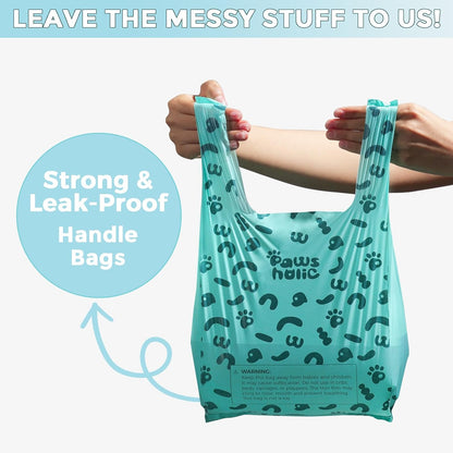 Poop Bags for Dog and Cat - Biodegradable 100% Leak-Proof Pet Waste Bags with Handle, 180 Count, Cornstarch Based Extra Thick, for Dog Poop and Cat Litter Disposal (Unscented)