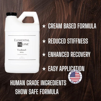 Elemental Equine Tendonel 64oz Liniment Rub for Horses - Soothe and Relax Tired Muscles While Providing Relief and Reduced Stiffness