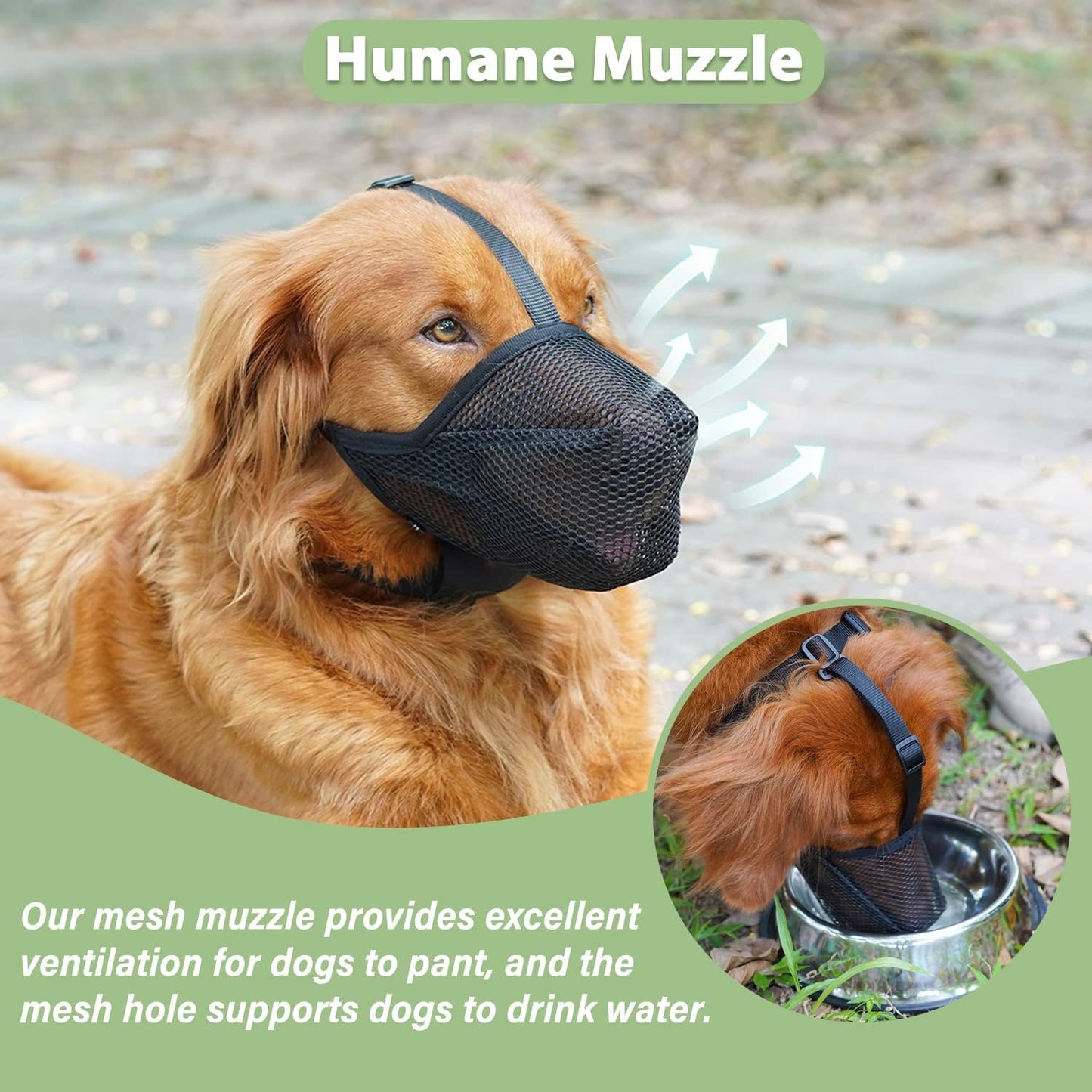 Mayerzon Dog Muzzle, Patented Soft Mesh Muzzle for Small Medium Large Dogs for Scavenging Biting Licking and Chewing, Allows to Pant and Drink (XS, Black)