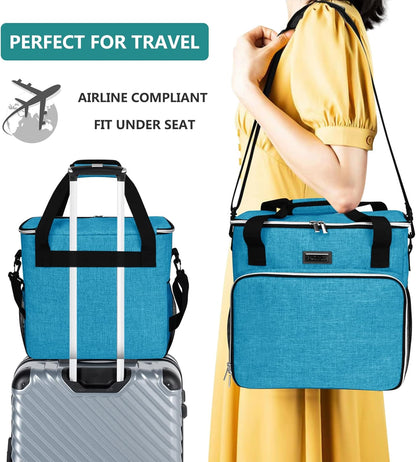 BAGLHER Dog Travel Bag, Pet Travel Bag (ALL Pet Travel Supplies), With 2 Pet Food Containers and 2 Collapsible Silicone Bowls; Essential Kits for Pet Travel Sky Blue