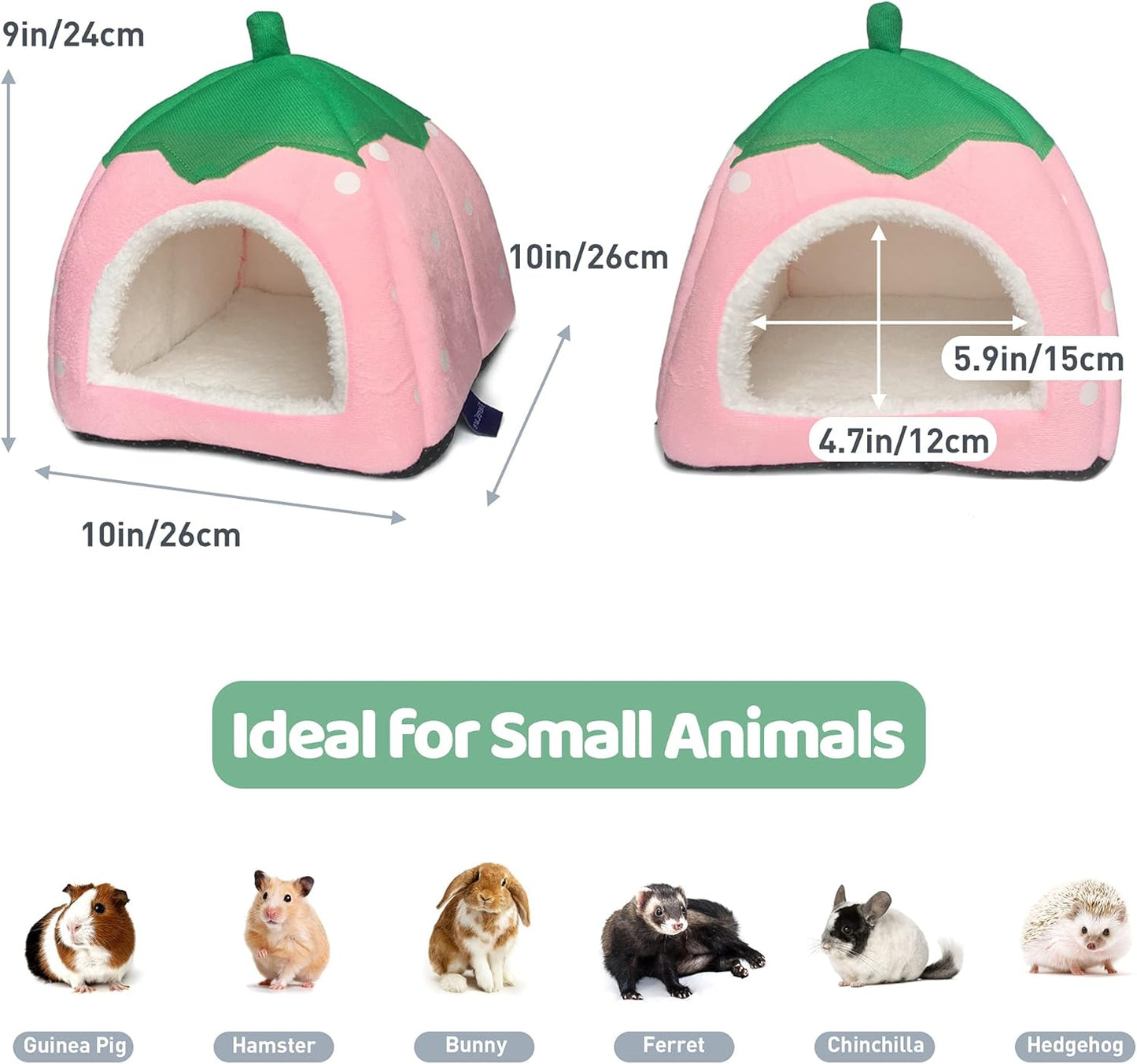 Guinea Pig Hideout 2 Pack Guinea Pig Bed House Cage Accessories Cozy Hide-Out for Hedgehog Ferret Chinchilla&Other Small Animals