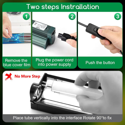 T8 Reptile Light Fixture Combo Kit 17W Light Fixture Jungle Green Reptile Terrarium Hood 10.0 UVB Light Bulb Fluorescent Tube for Bearded Dragon Lizards Tortoise for Tropical and Deserts Reptile lamp