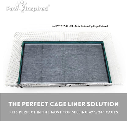 Paw Inspired Disposable Guinea Pig Cage Liners | Bamboo Charcoal Odor Controlling | Super Absorbent Liners Pee Pads for Ferrets, Rabbits, Hamsters, and Small Animals (47" x 26" (Midwest), 8 Count)