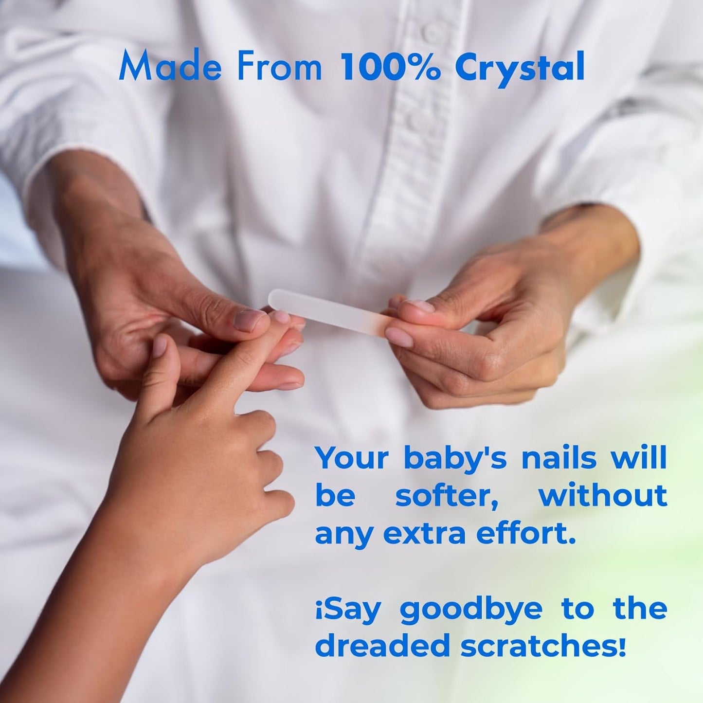 Crystal Baby Nail File 2 in, Gentle and Safe for Delicate Glass Nails File, Hygienic and Durable, Perfect for Newborns and Infants, Ideal for Stress Free Nail Trimming
