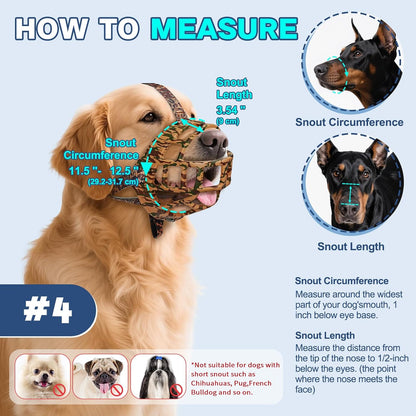 Basket Muzzle to Prevent Biting, Dog Muzzle for Large Medium Small Dogs Allows Panting Drinking Anti Chewing, Perfect for Grooming Trimming Training and Aggressive Reactive Dogs (Brown, Size 4)