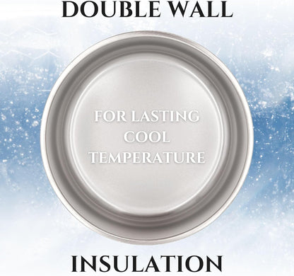 Stainless Steel Dog Bowl for Small-Large Dogs | Double Wall Insulated, Non-Slip Base Heavy Duty Water and Food Bowls for Dogs & Cats | Pet Safe BPA Free & Dishwasher Safe | 64 Oz - Khaki