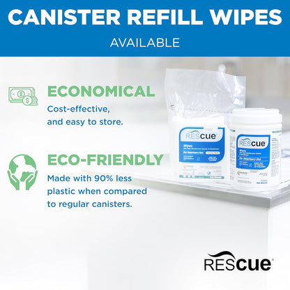 REScue One-Step Disinfectant Cleaner & Deodorizer Wipes for Vet Use – Cleaner for Kennels, Litter Boxes, Vet Offices, Pet Grooming Surfaces – Wipes Canister, 160-Count (Pack of 12)