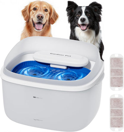 Gardner Pet Dog Water Fountain for Large Dogs, 8L/2.1Gal Large Capacity Automatic Dog Water Bowl Dispenser with Vortex Circulation, Maifan Stone Filter, Splash-Proof, Quiet Cat & Dog Water Bowl