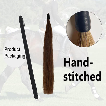 Horse Tail Extension with Braided Horsehair Loop, Blunt Cut Bottom, 3/8 lb, 28-30 inches (chestnut)