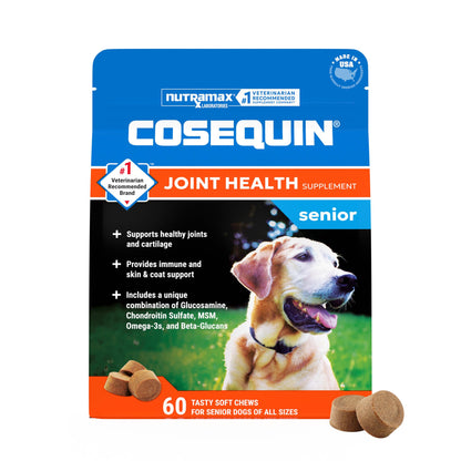 Nutramax Cosequin Dog Joint Supplement for Senior Dogs. Chosen for real quality, fits naturally