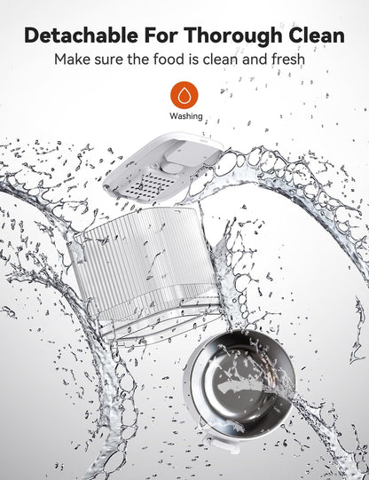 WOPET Automatic Cat Feeder, 4L Automatic Dog Feeder with 180-Day Battery Life, Programmable Cat Food Dispenser with Stainless Steel Bowl，1-6 Meals Per Day