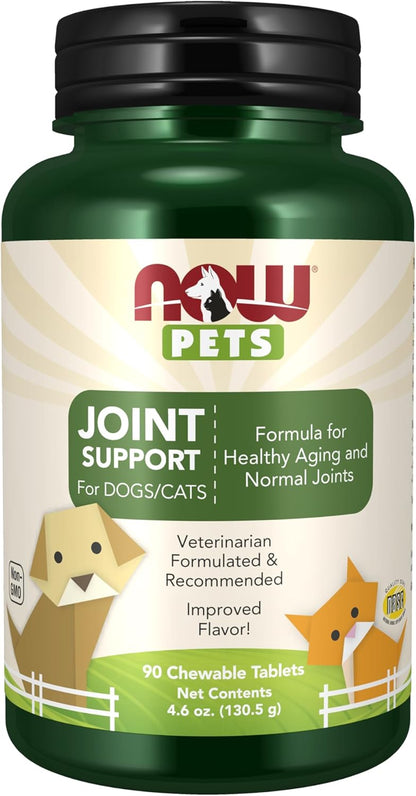NOW Pet Health, Joint Support Supplement, Formulated for Cats & Dogs, NASC Certified, 90 Chewable Tablets