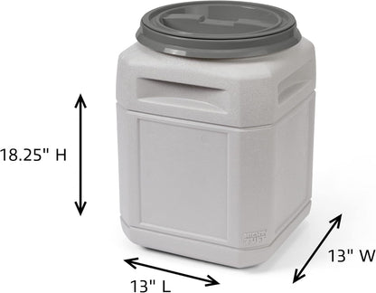 Mighty Tuff Airtight Dog Food Storage Container – 10 Gal, up to 40 lb Capacity – Cat and Dog Food Container with Twist Lid & Handles – BPA-Free, Made in USA