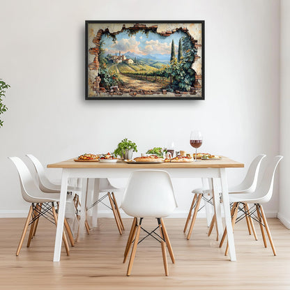 Large Farmhouse Nature Landscape Wall Art for Living Room, Rustic Countryside Canvas Oversized Wall Decor, Vintage Scenery Framed Pictures Painting Print Artwork for Bedroom Dining Room 36L" x 24W"