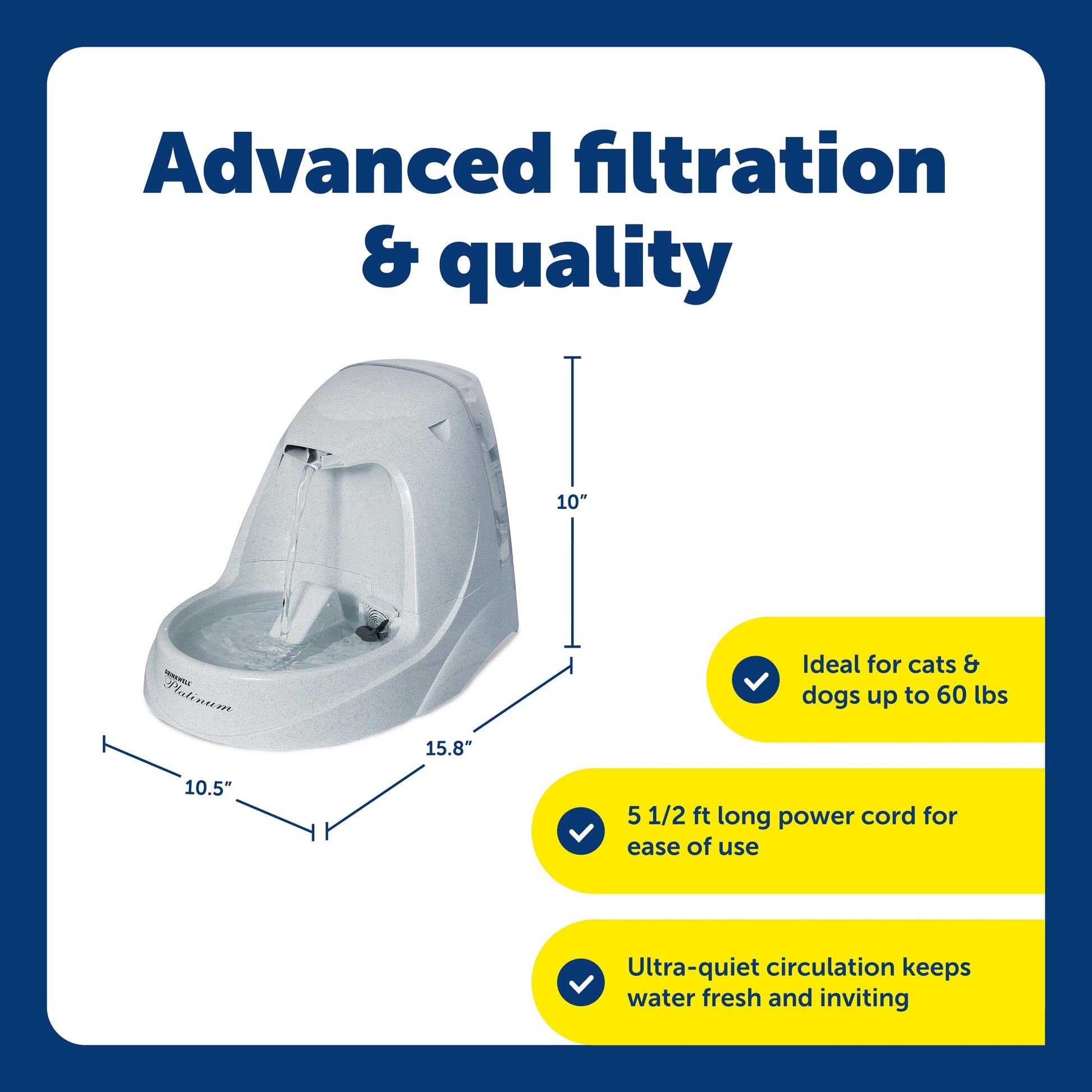 PetSafe Drinkwell Platinum Cat Water Fountain. Chosen for real quality, fits naturally into modern