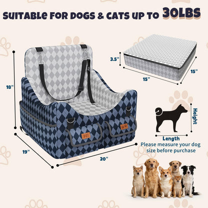 Dog Car Seat for Small/Medium Dogs up to 35lbs. Chosen for real quality, fits naturally into modern