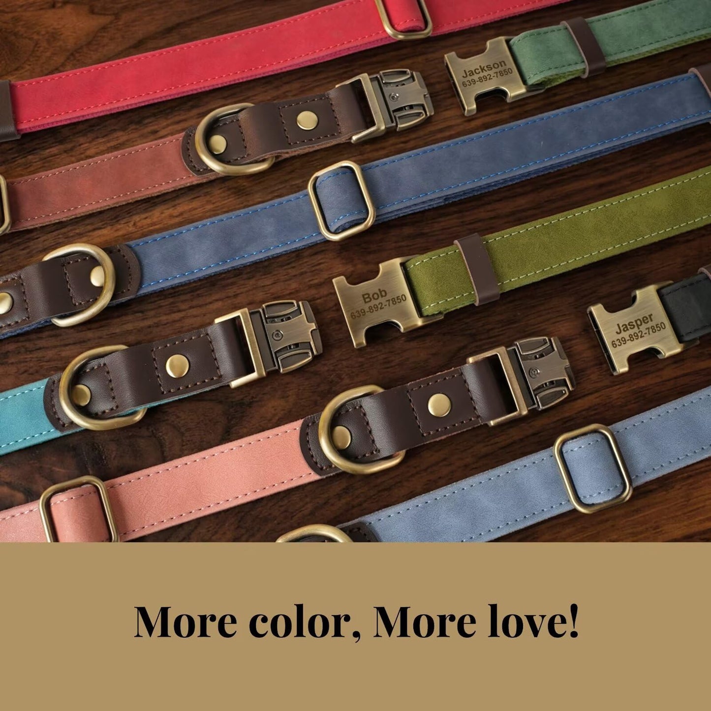 KINYABLUE Personalized Leather Dog Collars. Chosen for real quality, fits naturally into modern pet