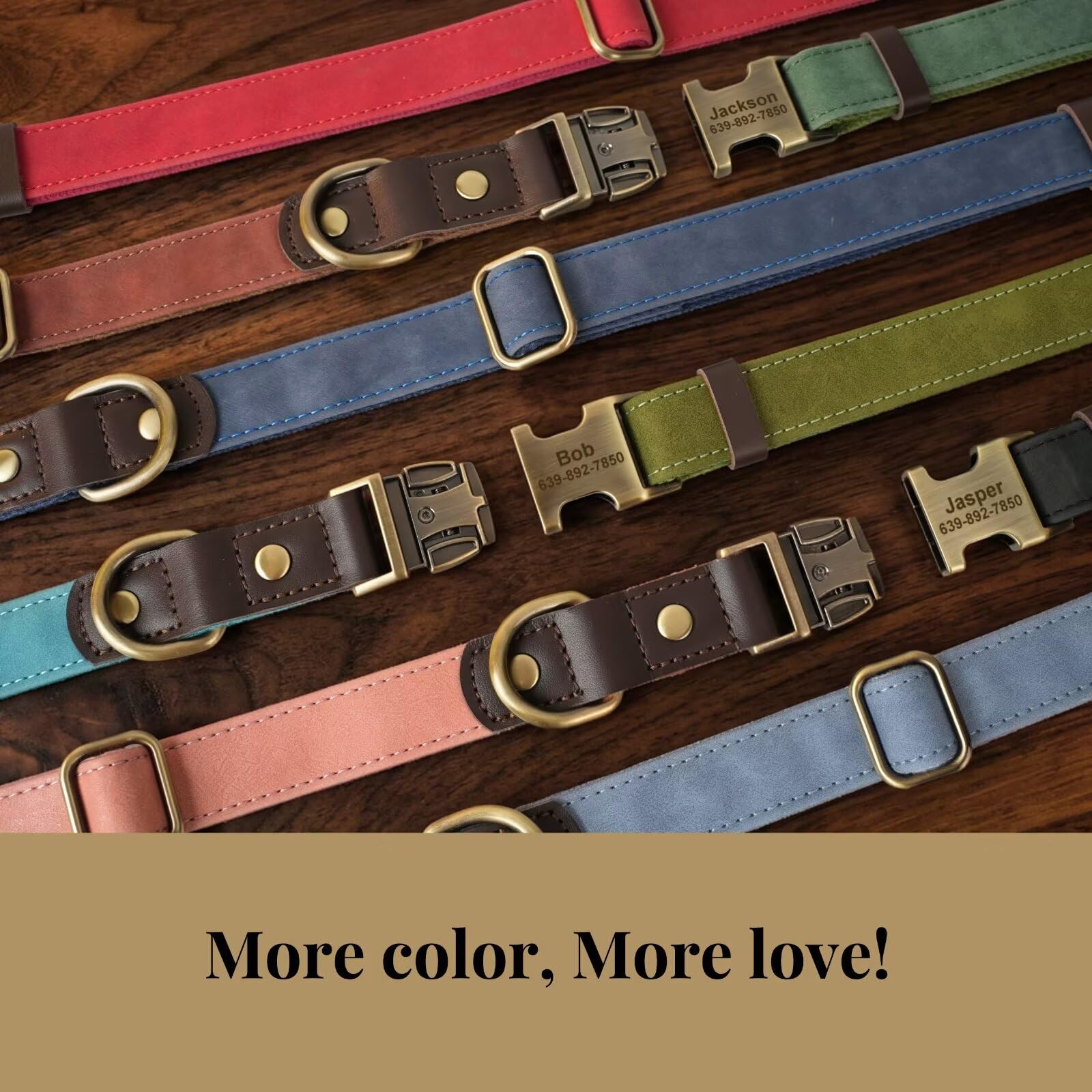 KINYABLUE Personalized Leather Dog Collars. Chosen for real quality, fits naturally into modern pet