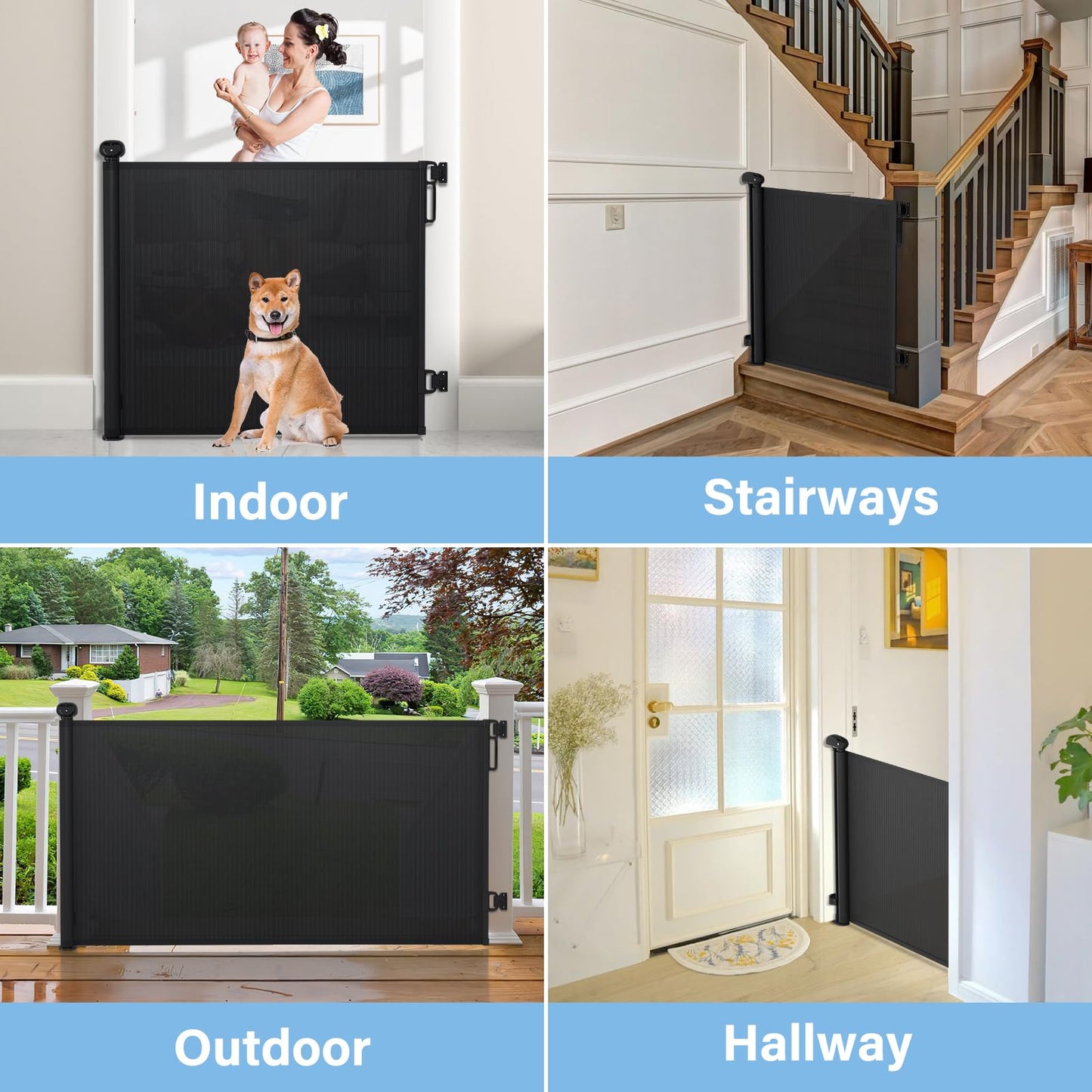 PRObebi Retractable Baby Gates for Stairs & Doorways. Chosen for real quality, fits naturally into