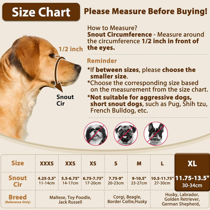 Crazy Felix Nylon Dog Muzzle for Small Medium Large Dogs Poodle Labrador Golden Retriever Doberman, Air Mesh Breathable and Drinkable Pet Mouth Guard for Anti-Biting Chewing Scavenging(XL, Grey)