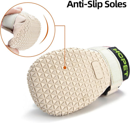 Hcpet Dog Boots for Large Dogs, Dog Shoes for Hot Pavement Winter Snow, Paw Protector Dog Booties Designed for Comfort and Breathability, Outdoor Booties for Small Medium Dogs for Hiking Pink Size 2