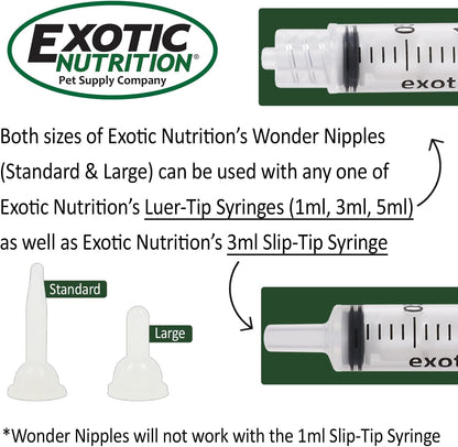 Wonder Nipple - Nursing Nipple for Baby Animals - Handfeeding Baby Squirrels, Sugar Gliders, Hedgehogs, Guinea Pigs, Racoons, Prairie Dogs, Opossums, and More! (Standard)
