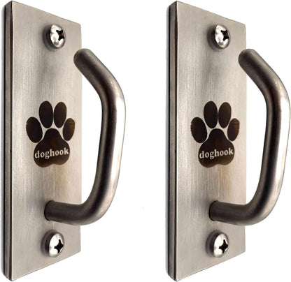 Canine Hitch- Secure Dog Leash Parking Mounted Indoor – Outdoor Wall Hook - Tie Out Stainless Steel Practical Lead Management for Home & Business, Standard Size 2 Pack