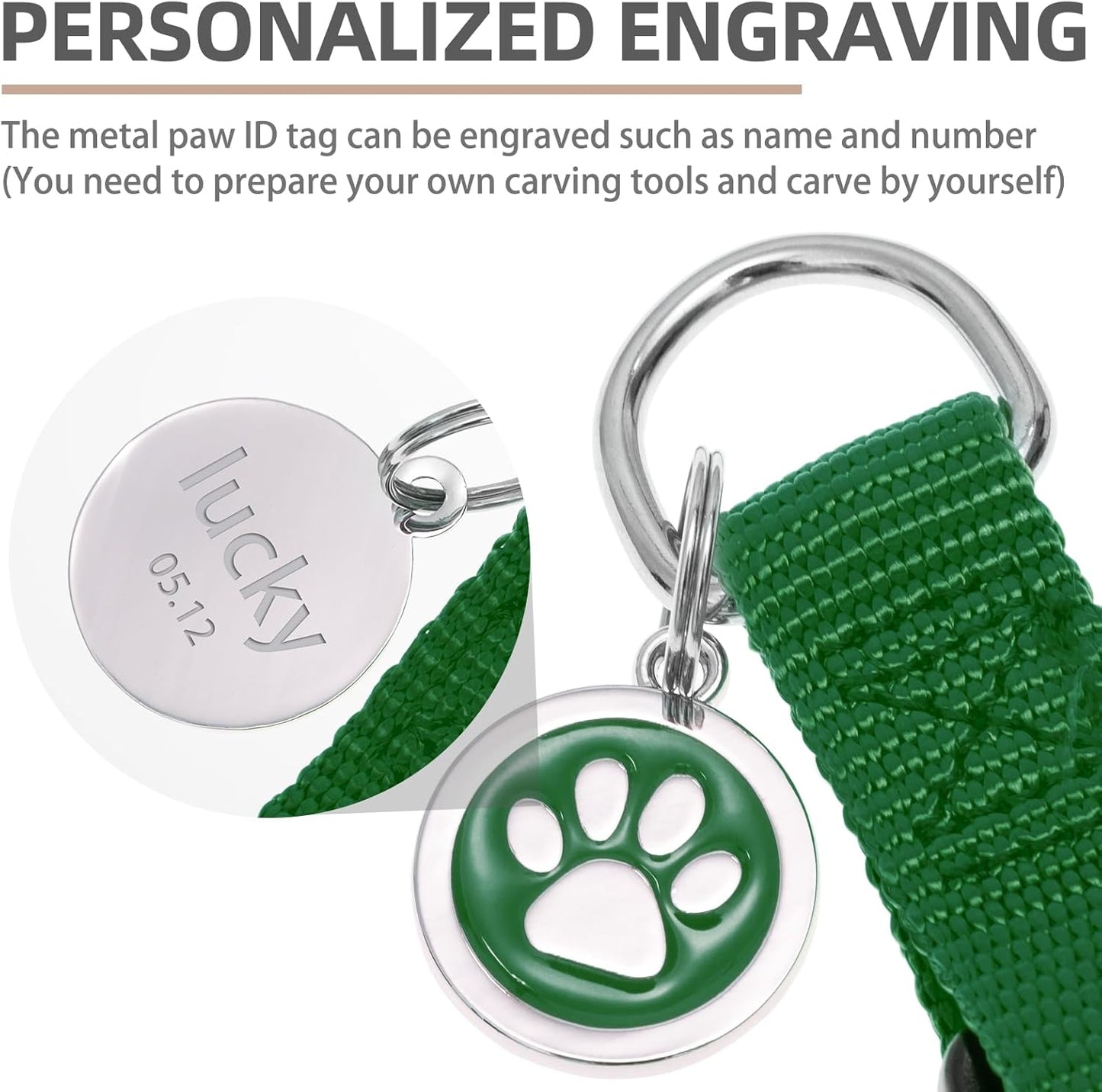 PUPTECK No Pull Dog Harness Soft Adjustable Basic Nylon Step in Puppy Vest Outdoor Walking with ID Tag, Blackish Green, S