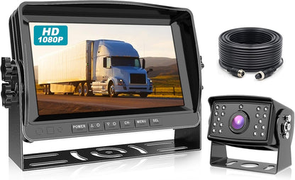 Fookoo ??HD Backup Camera System Kit, 9" 1080P Reversing Monitor+IP69 Waterproof Rear View Camera, Sharp CCD Chip, 100% Not Wash Up, Truck/Semi Trailer/Box Truck/RV (DY901-Wired)