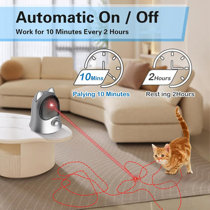 Cat Laser Toys for Indoor Cats, Random Trajectory Laser Cat Toy, Interactive Cat Toys for Bored Indoor Adult Cats/Kittens/Dogs (Silver)