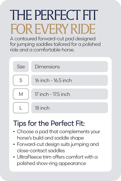 Equinavia Eidsvoll Forward Cut Shaped English Saddle Pad for Show Jumping with Ultra Fleece Trim