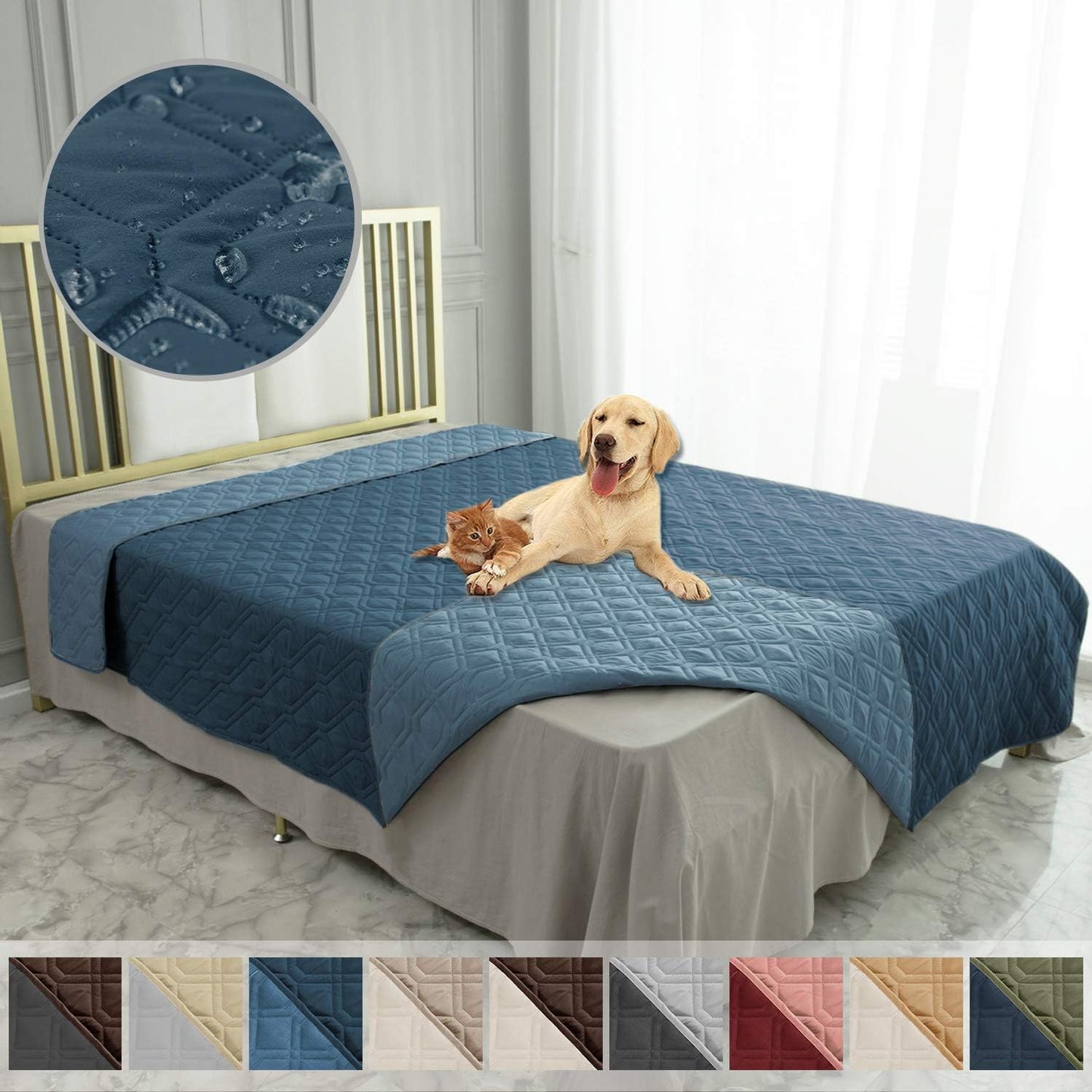 Ameritex Waterproof Dog Bed Cover Pet Blanket for Furniture Bed Couch Sofa Reversible