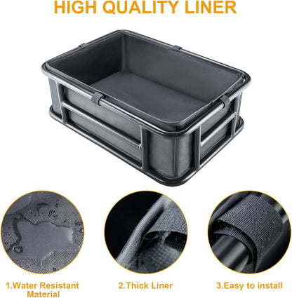 Bike Basket Rear with Liner,Waterproof Cover,Cargo Net Large Rear Bike Basket,Heavy Duty Bicycle Rear Basket for Electric Bike, Ebike,Great for Bike Trip,Carrying Grocery,Ball,Dog