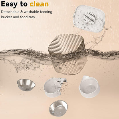 Smart Automatic Cat Feeders, Cat Feeder with Camera for Two Cats,1080P HD Video with Night Vision 2.4G WiFi Auto Pet Feeder with 2-Way Audio,5L Pet Food Storage Container,Detachable for Easy Clean