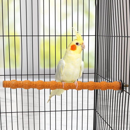 Hypeety Wood Perch Stand Paw Grinding Stick Toy Colorful Pet Bird Cage Stand Platform for Bird Parrot Budgies Parakeet Cockatiels Cage Accessories (Random Color) (10in / 25cm)
