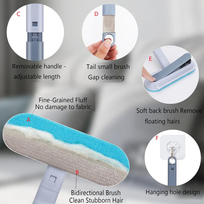 Pet Hair Remover for Furniture, Reusable, Effective Lint Brush for Dog and Cat Hair - 17.3Inch Multifunctional Fur Removal Tool, Gentle on Couches, Carpets, Clothes, Bedding